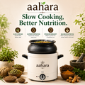 AAHARA™ Patented Slow Cooking Device | Clay Heat Technology | Healthy Cooking (Black)