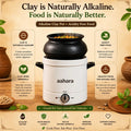 AAHARA™ Patented Slow Cooking Device | Clay Heat Technology | Healthy Cooking (Black)