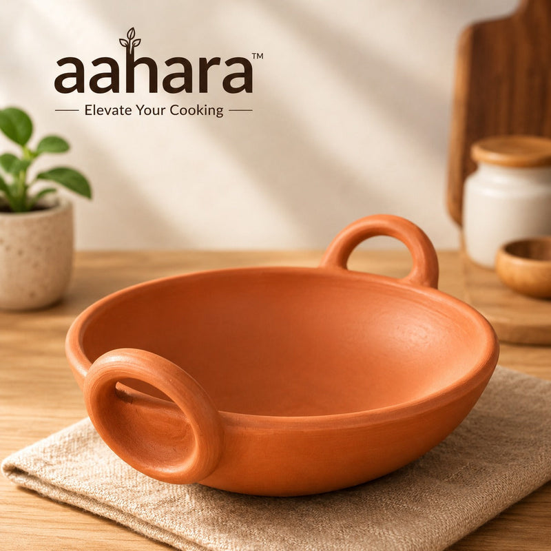 Aahara Cooking Clay Kadahi With Handle