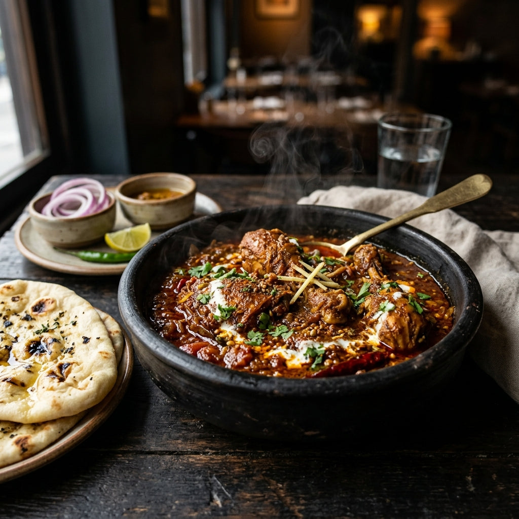 Spiced clay cooked chicken